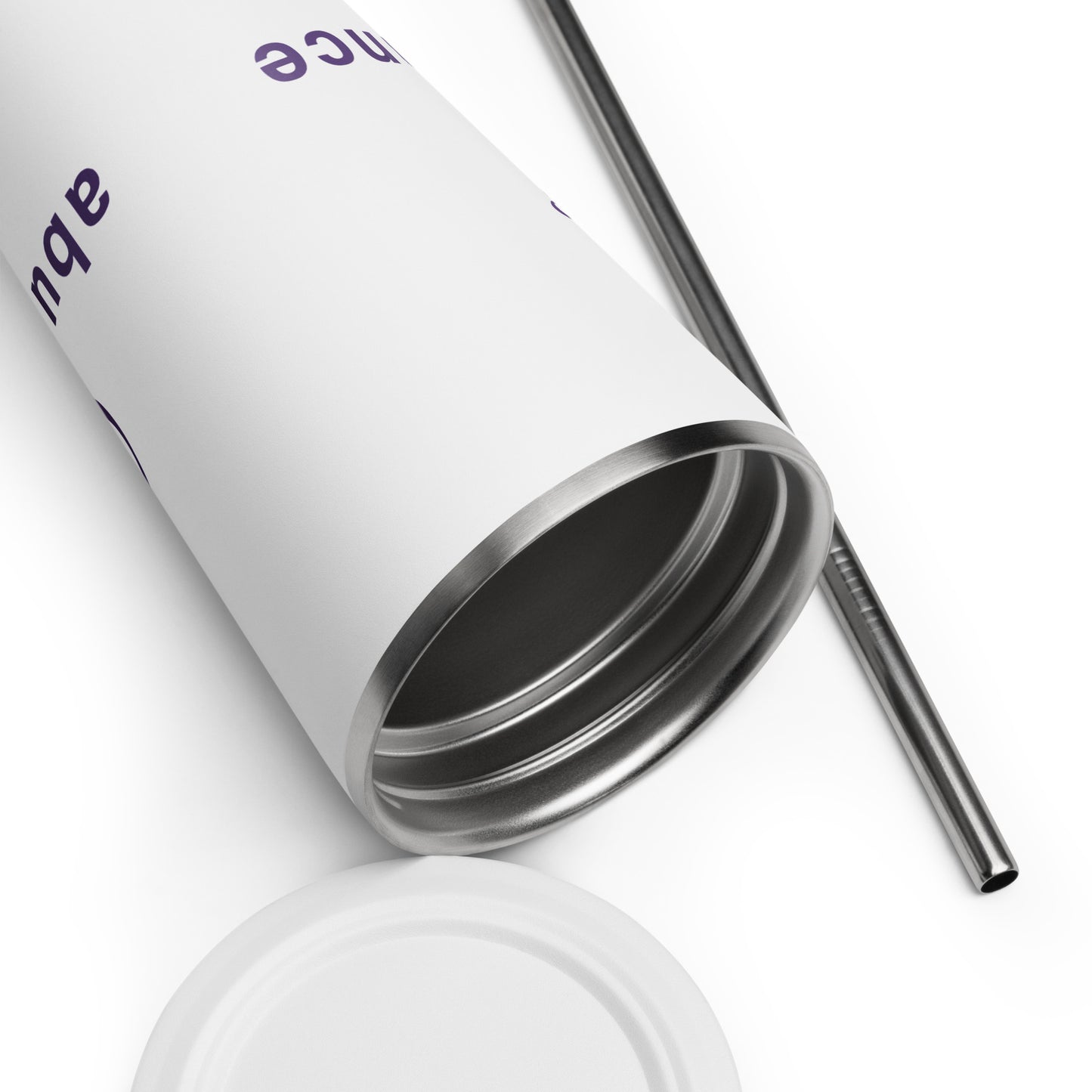 Abundance insulated tumbler with a straw