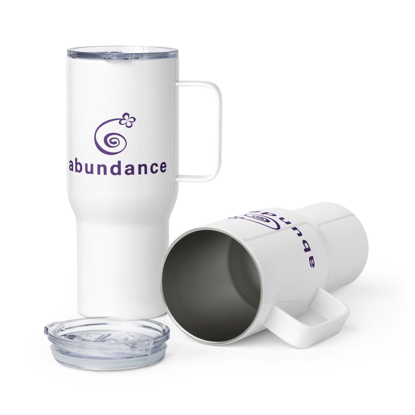 Abundance travel mug with a handle