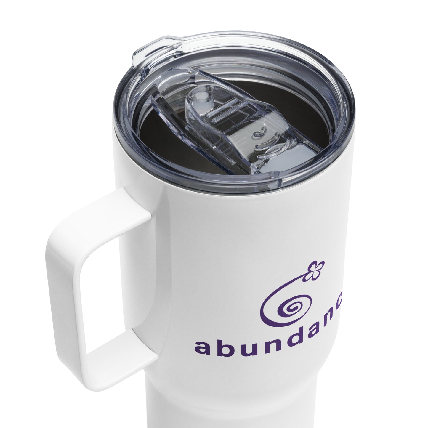 Abundance travel mug with a handle