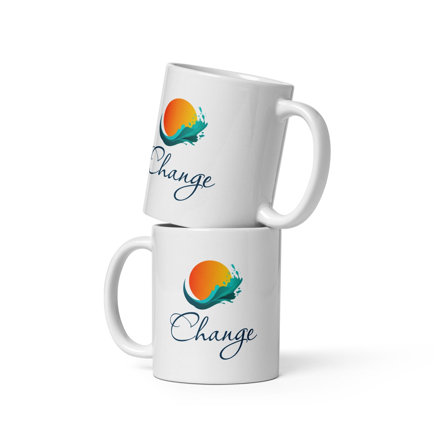 Change White glossy mug