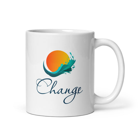 Change White glossy mug